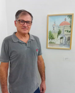 Ubirajara Júnior na abertura de sua exposição